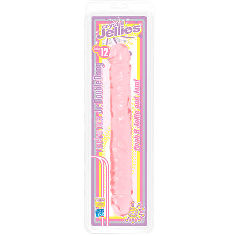 Crystal Jellies Double Dong Jr Pink 12in