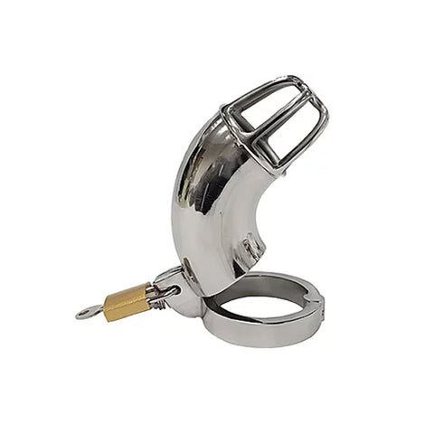 Stainless Cock Cage w/ Padlock Clamshell
