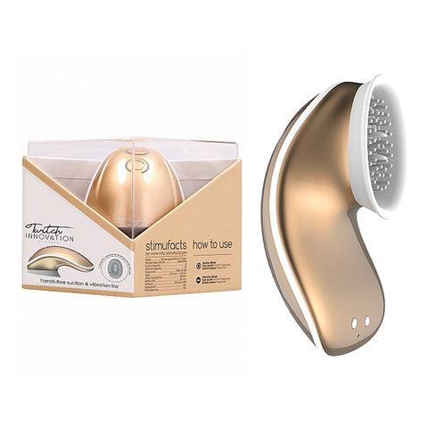 Twitch Hand Free Suction/ Vibra Toy Gold