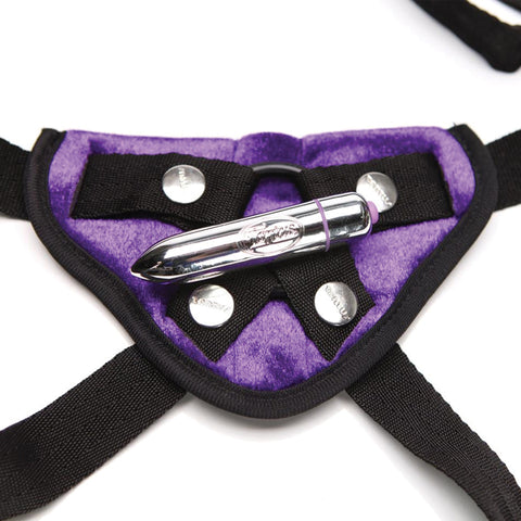 Tantus Velvet Vibrating Harness Purple