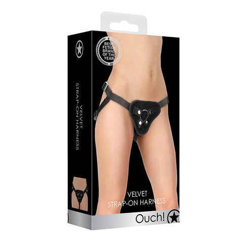 Ouch Velvet  Velcro Harness with O-Ring