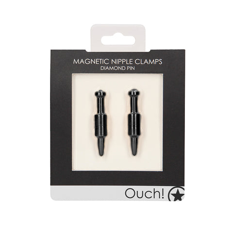 Ouch Magnetic Nipple Clamps - Pin-Black