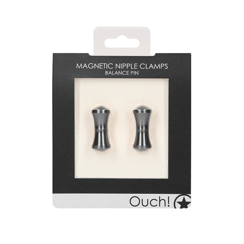 Ouch Magnetic Nipple Clamps - Pin - Grey
