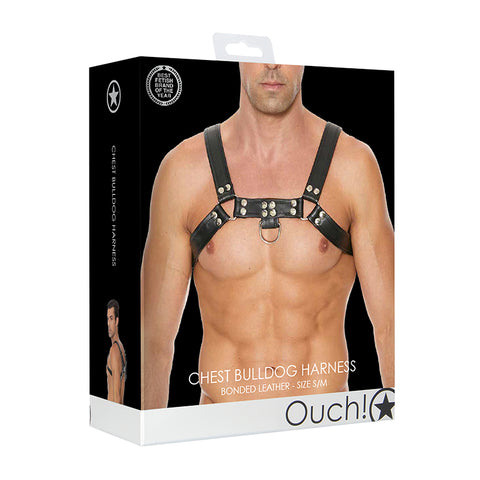 Ouch Chest Bulldog Harness - S/M -Black